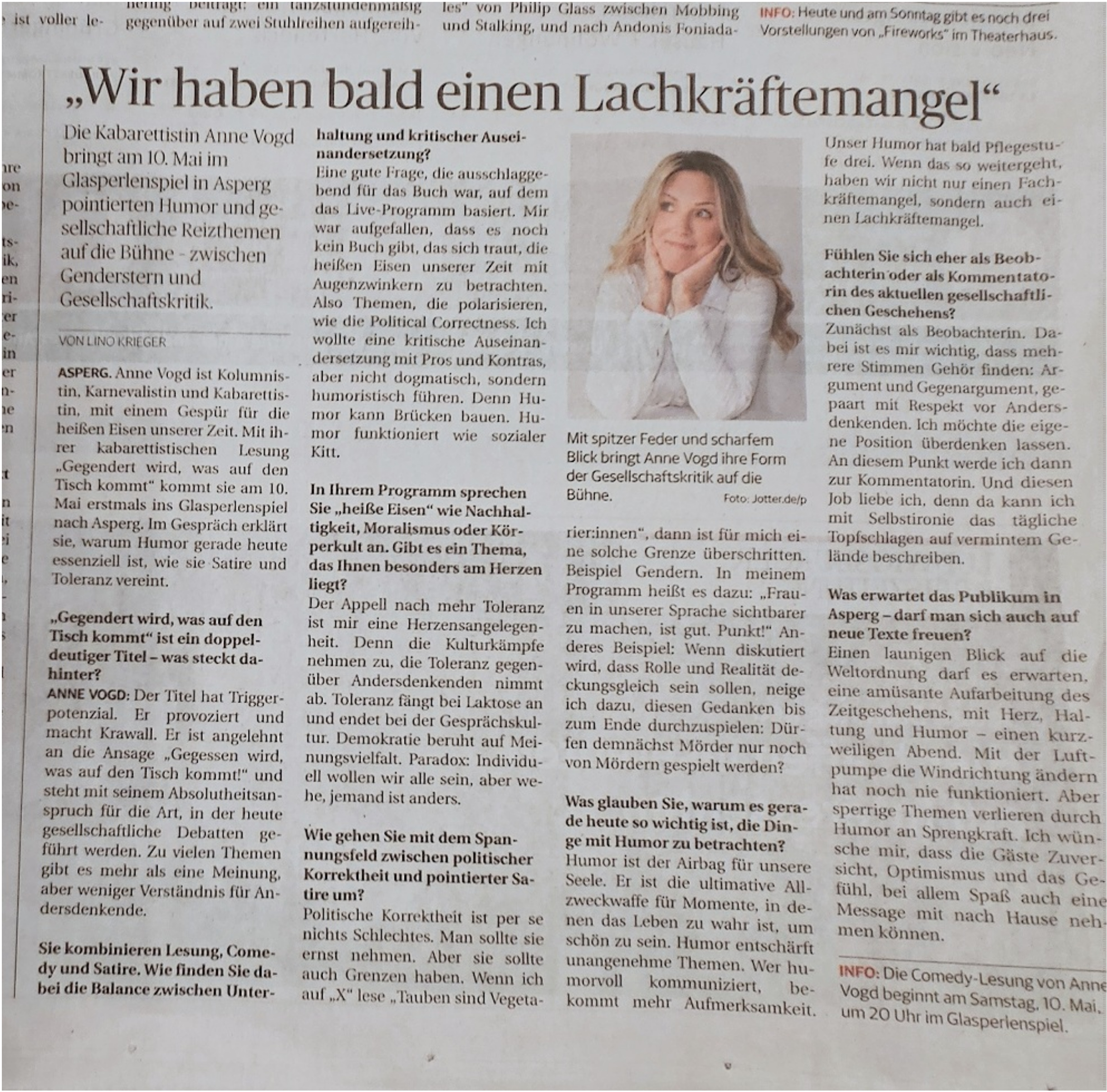 Wir haben bald einen Lachkräftemangel